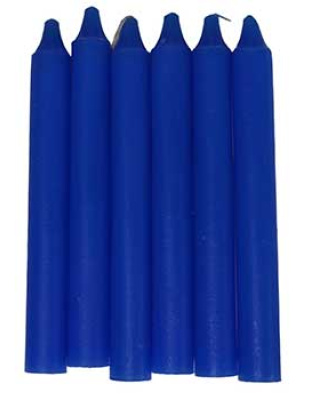 (set of 6) Blue 6" household candle