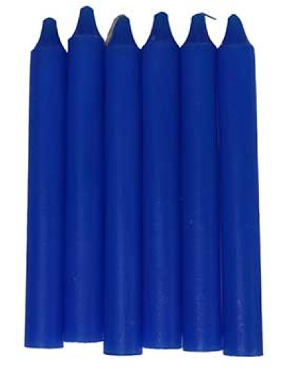 (set of 6) Blue 6" household candle