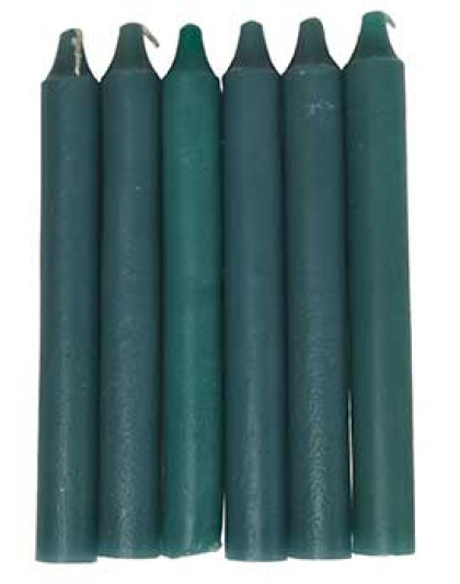 (set of 6) Green 6" household candle