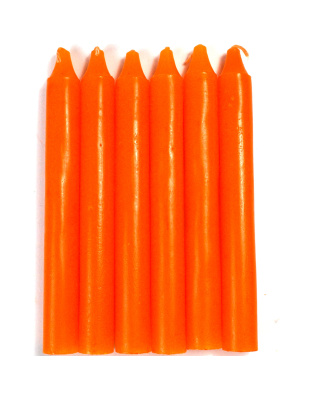 (set of 6) Orange 6" household candle