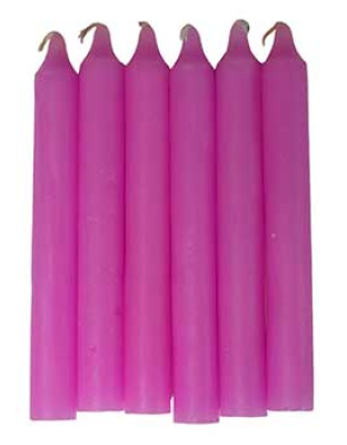 (set of 6) Pink 6" household candle