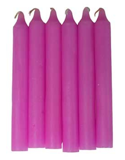 (set of 6) Pink 6" household candle