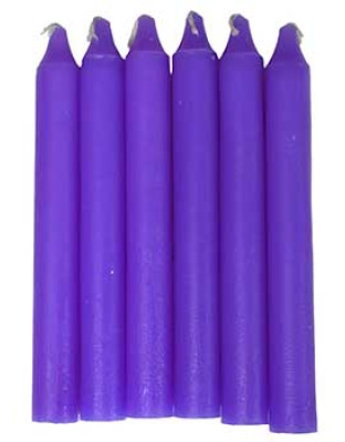 (set of 6) Purple 6" household candle