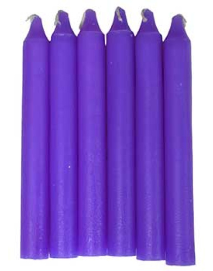 (set of 6) Purple 6" household candle