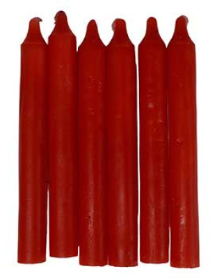 (set of 6) Red 6" household candle