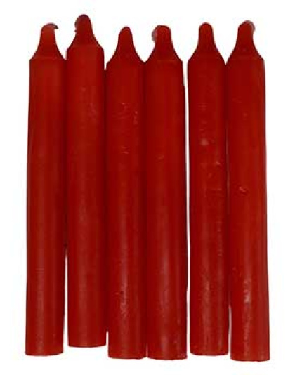 (set of 6) Red 6" household candle
