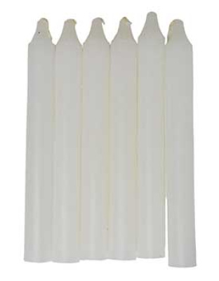 (set of 6) White 6" household candle