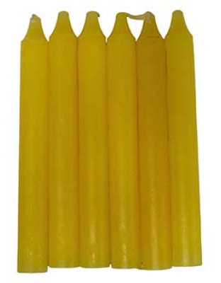 (set of 6) Yellow 6" household candle