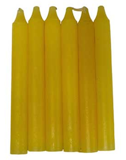 (set of 6) Yellow 6" household candle