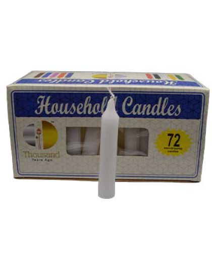 (set of 72) White 4" household candles