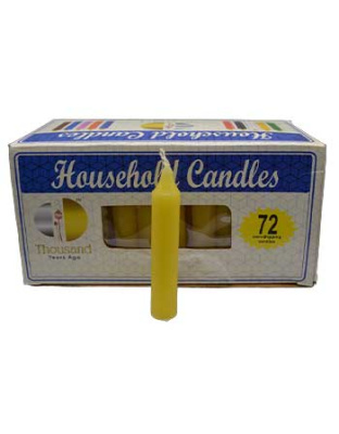 (set of 72) Yellow 4" household candles
