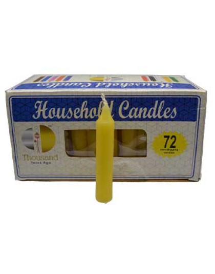 (set of 72) Yellow 4" household candles