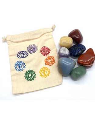 (set of 7) 7 Chakra tumbled stones