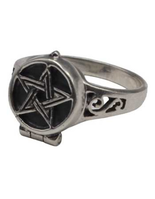 size 9 Pentagram Poison ring sterling
